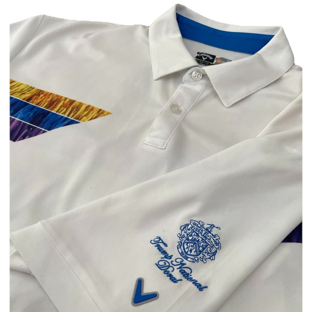 Callaway Trump National Doral Opti-Dri Golf Polo Shirt XL White Wicking Stretch